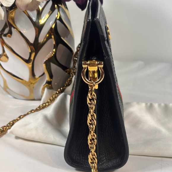 Gorgeous Gucci Web Ophidia Black Leather Chain Shoulder Bag - Picture 4 of 16